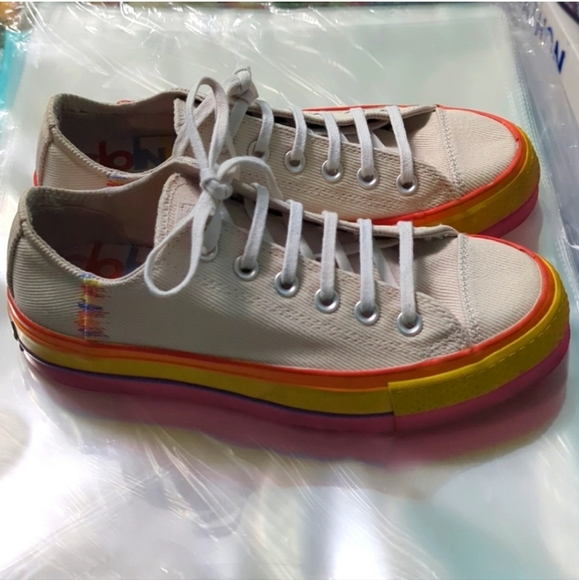 Converse Chuck Taylor All Star Lift Low Rainbow Vintage 🌈 White size 7 - Picture 2 of 16
